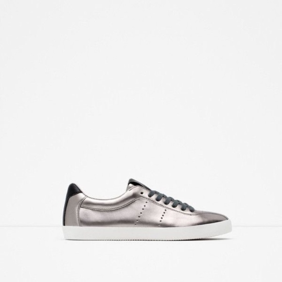 Zara Shiny Plimsolls, Sz 37 - Picture 4 of 14